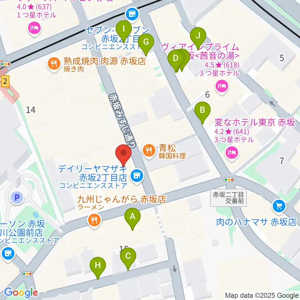 赤坂カーペディアム周辺の駐車場・コインパーキング一覧地図