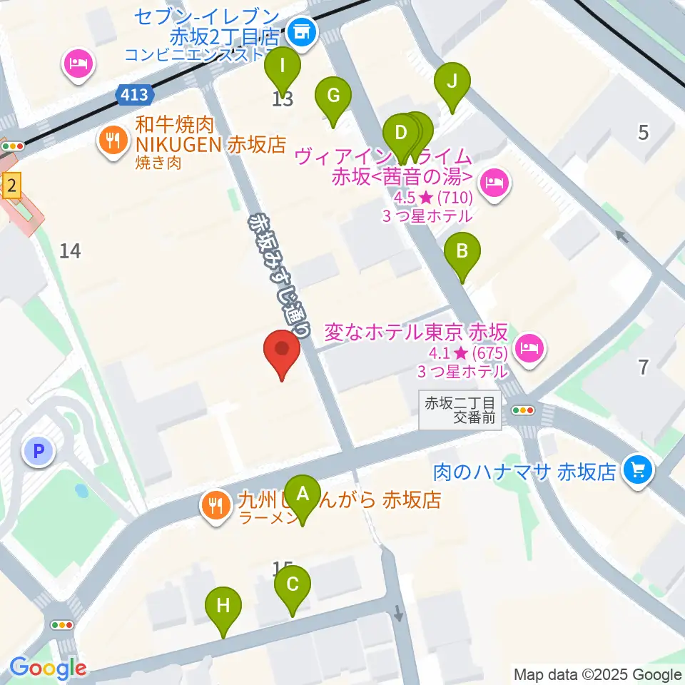 赤坂カーペディアム周辺の駐車場・コインパーキング一覧地図