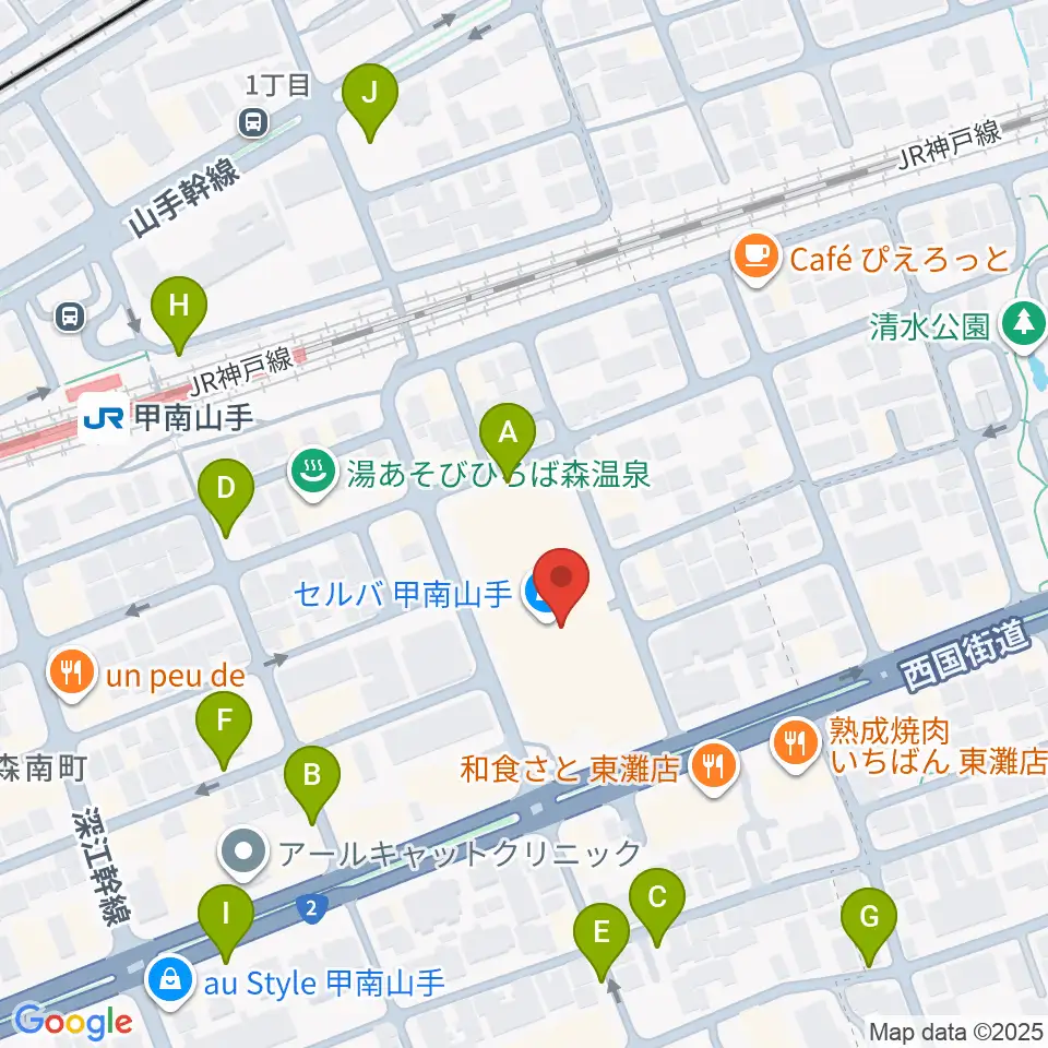 甲南山手カルチャーセンター周辺の駐車場・コインパーキング一覧地図