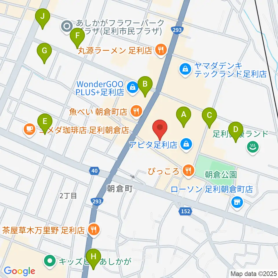 足利カルチャーセンター周辺の駐車場・コインパーキング一覧地図