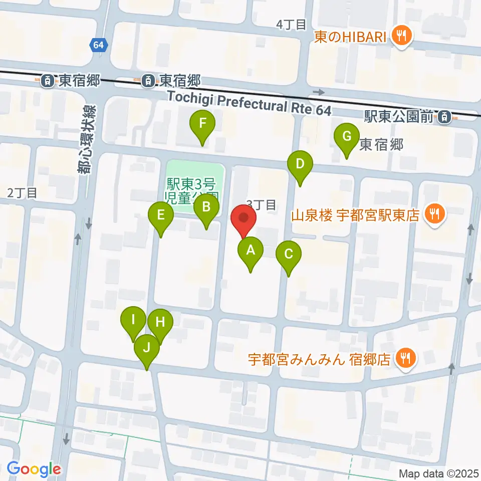 アコースティックスタジオ周辺の駐車場・コインパーキング一覧地図