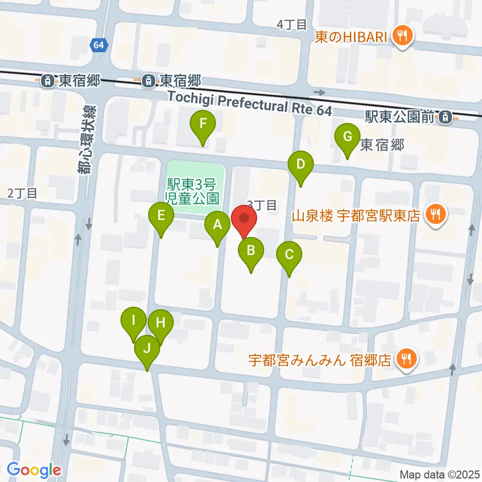 アコースティックスタジオ周辺の駐車場・コインパーキング一覧地図