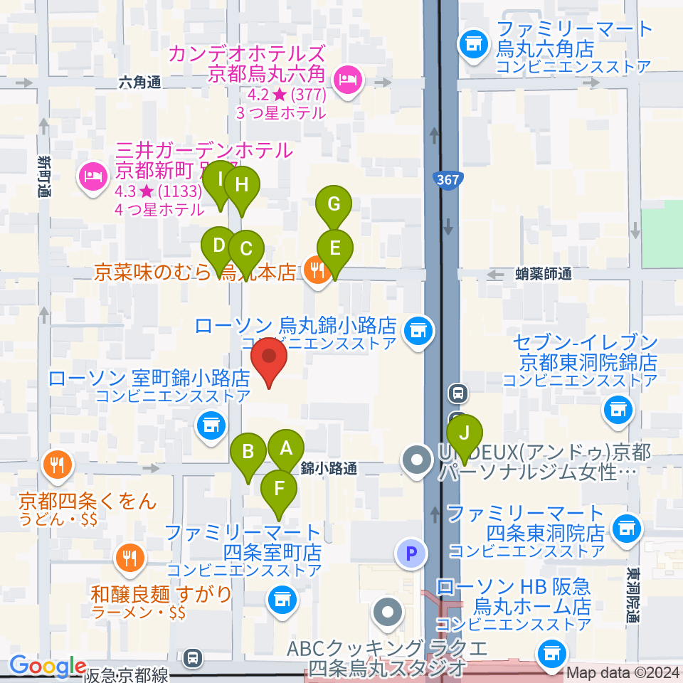 京都芸術センター周辺の駐車場・コインパーキング一覧地図