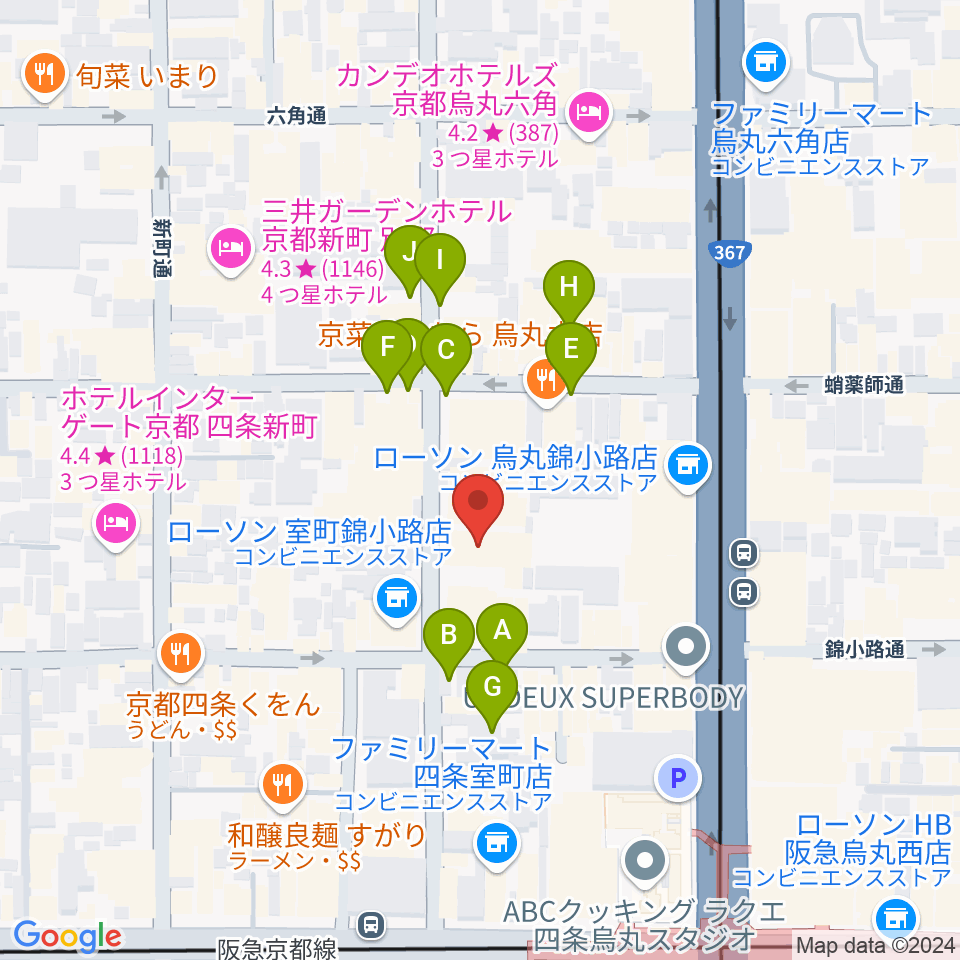 京都芸術センター周辺の駐車場・コインパーキング一覧地図