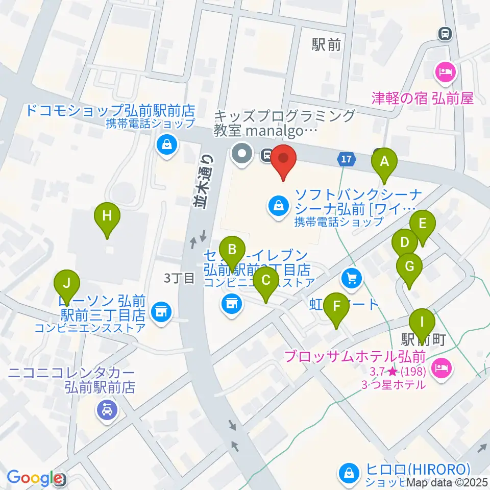 ヨークカルチャーセンター弘前周辺の駐車場・コインパーキング一覧地図