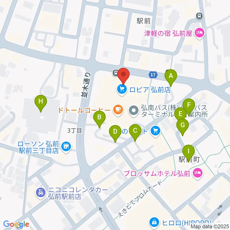ヨークカルチャーセンター弘前周辺の駐車場・コインパーキング一覧地図