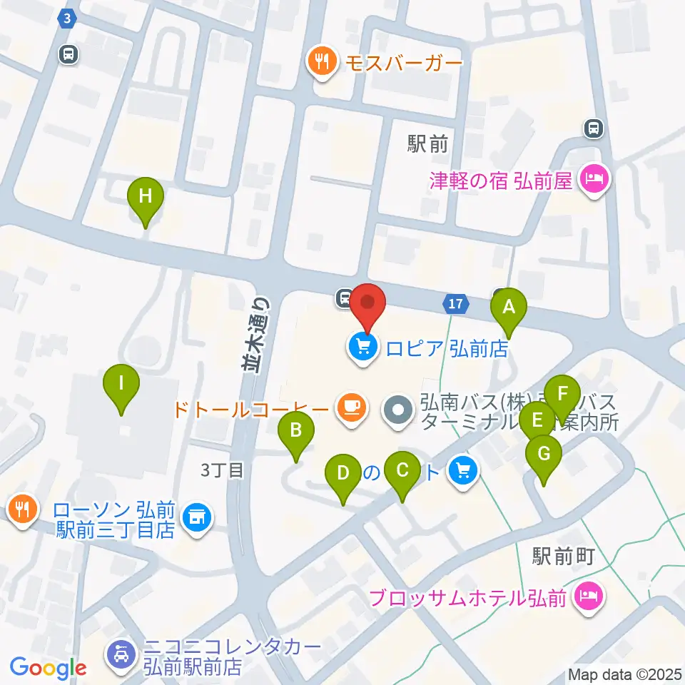 ヨークカルチャーセンター弘前周辺の駐車場・コインパーキング一覧地図