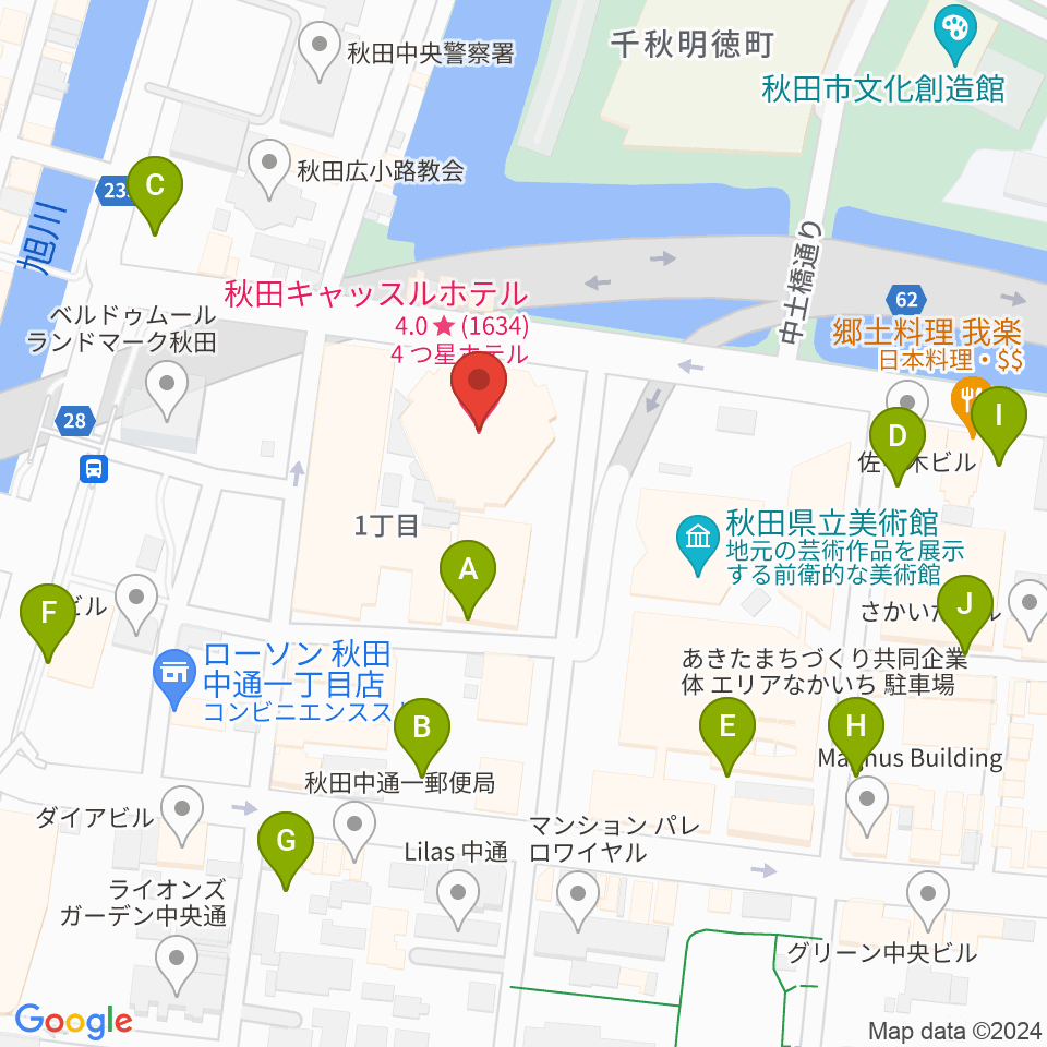 秋田カルチャースクール周辺の駐車場・コインパーキング一覧地図