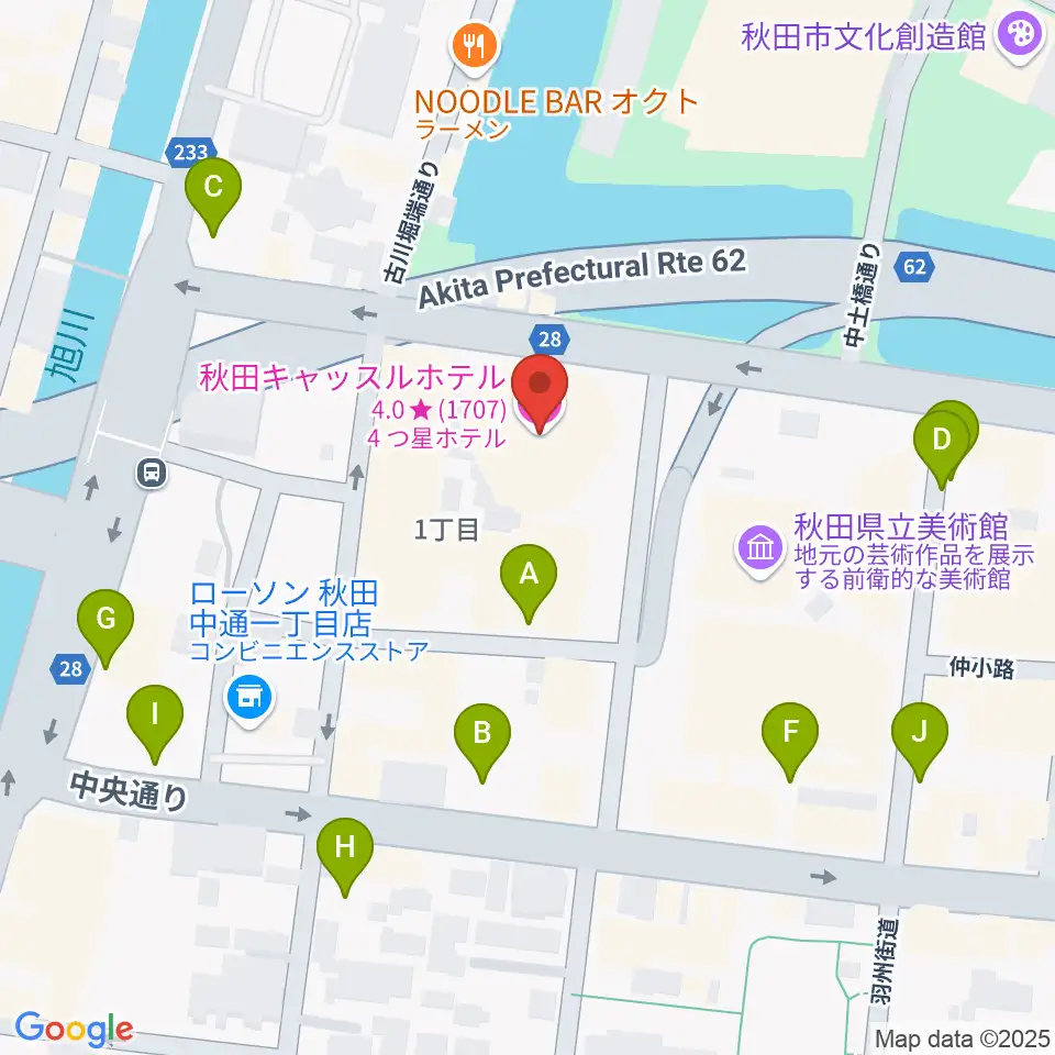 秋田カルチャースクール周辺の駐車場・コインパーキング一覧地図