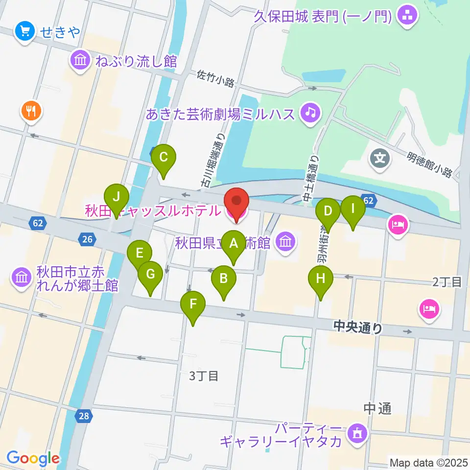 秋田カルチャースクール周辺の駐車場・コインパーキング一覧地図