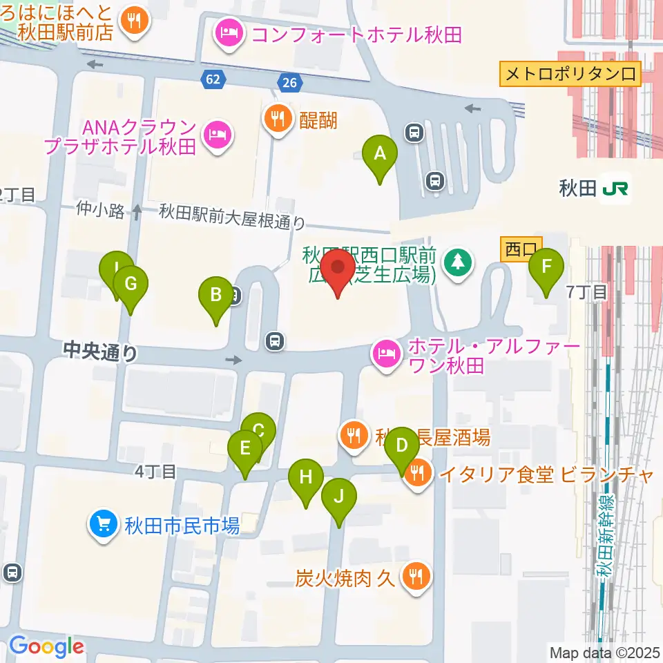秋田カルチャースクール周辺の駐車場・コインパーキング一覧地図