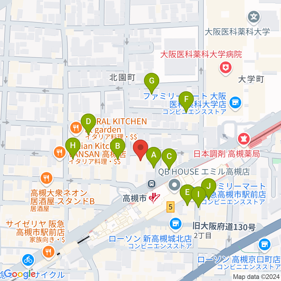 高槻ナッシュビルウエスト周辺の駐車場・コインパーキング一覧地図