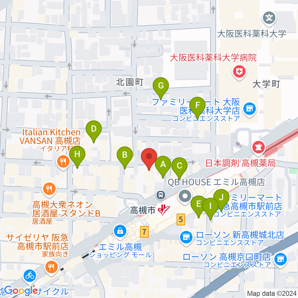 高槻ナッシュビルウエスト周辺の駐車場・コインパーキング一覧地図