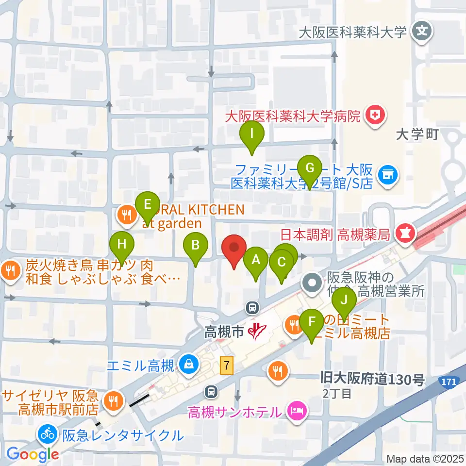 高槻ナッシュビルウエスト周辺の駐車場・コインパーキング一覧地図