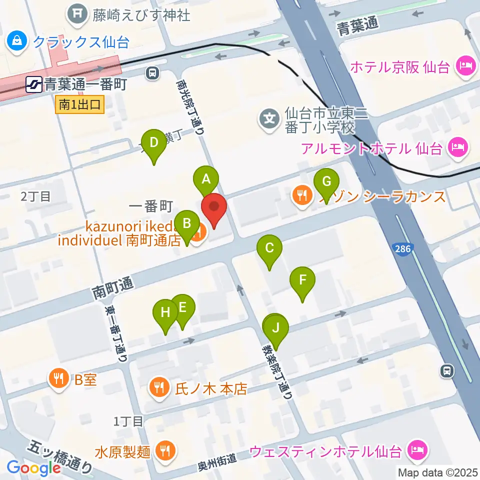 仙台青葉カルチャーセンター周辺の駐車場・コインパーキング一覧地図
