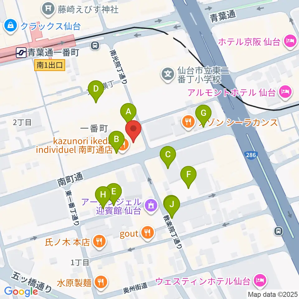 仙台青葉カルチャーセンター周辺の駐車場・コインパーキング一覧地図