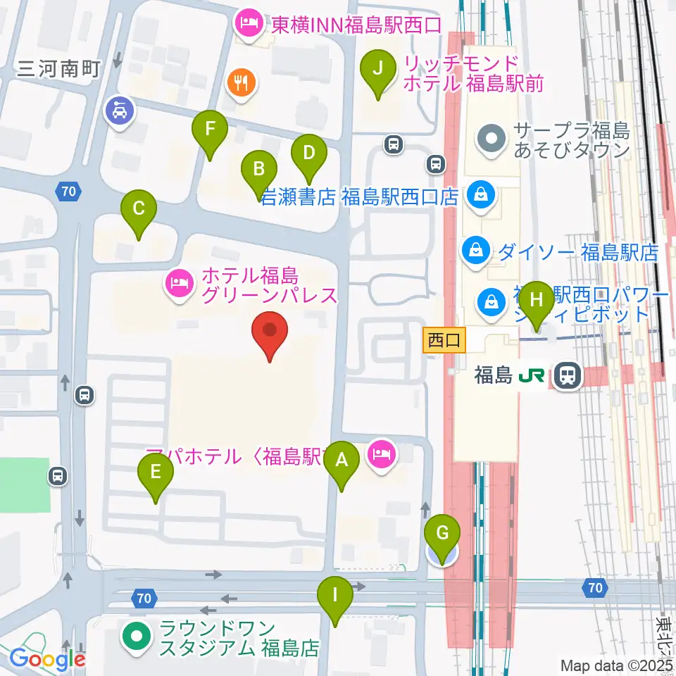 ヨークカルチャーセンター福島周辺の駐車場・コインパーキング一覧地図