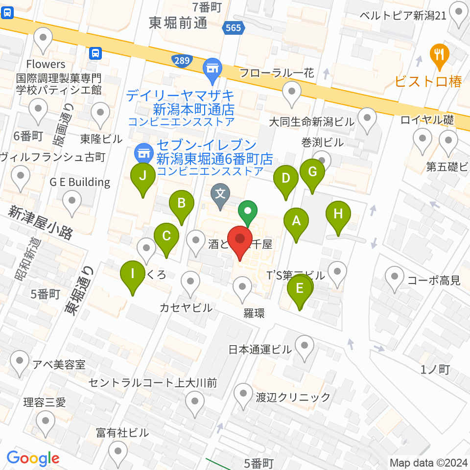 ヨークカルチャーセンター新潟周辺の駐車場・コインパーキング一覧地図