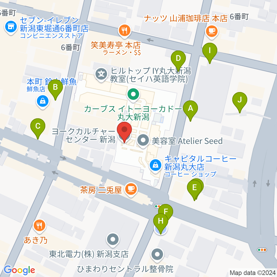 ヨークカルチャーセンター新潟周辺の駐車場・コインパーキング一覧地図