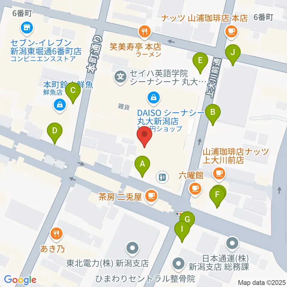 ヨークカルチャーセンター新潟周辺の駐車場・コインパーキング一覧地図