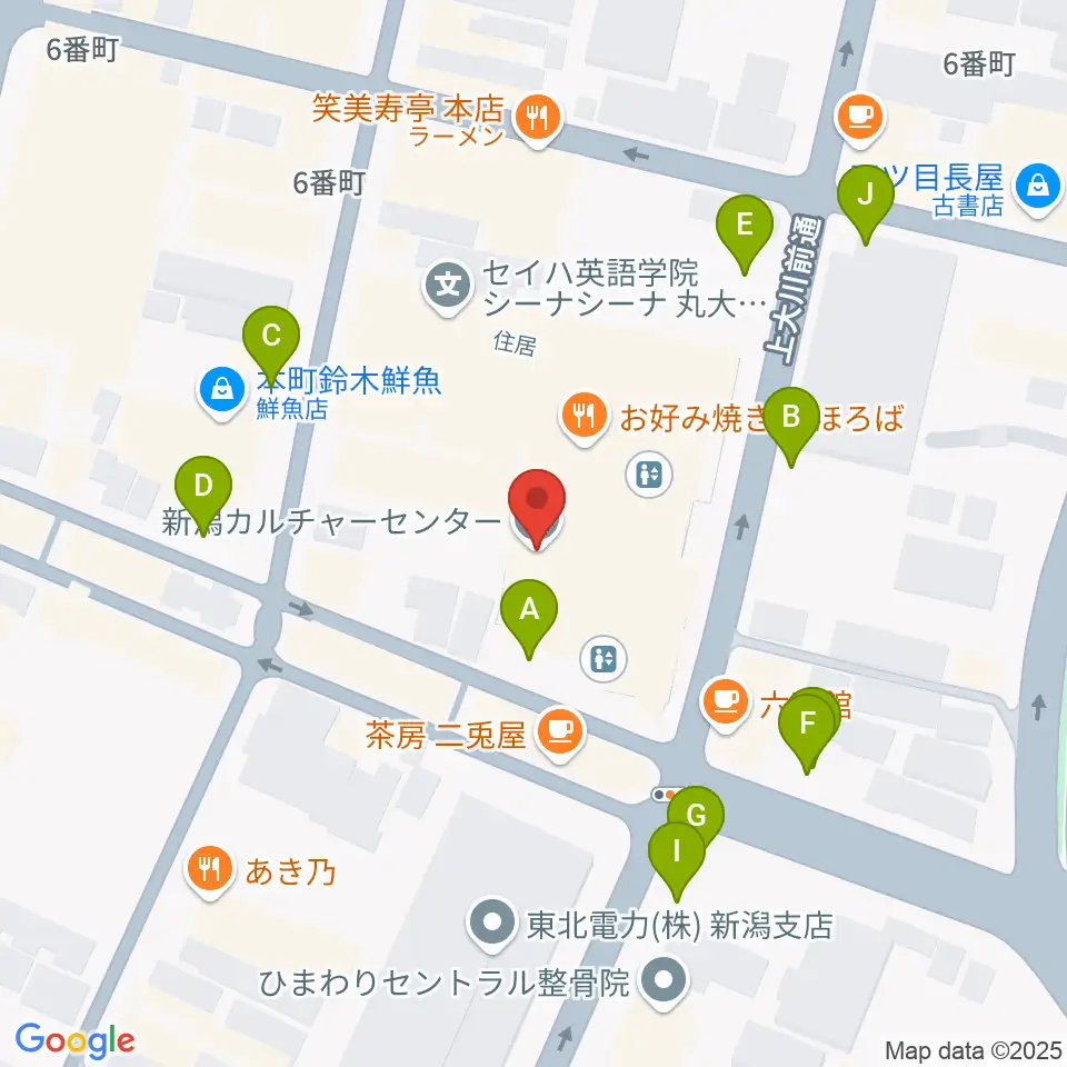 ヨークカルチャーセンター新潟周辺の駐車場・コインパーキング一覧地図