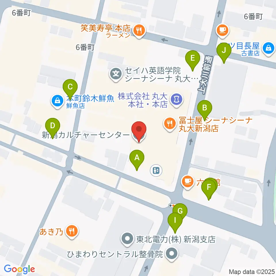ヨークカルチャーセンター新潟周辺の駐車場・コインパーキング一覧地図
