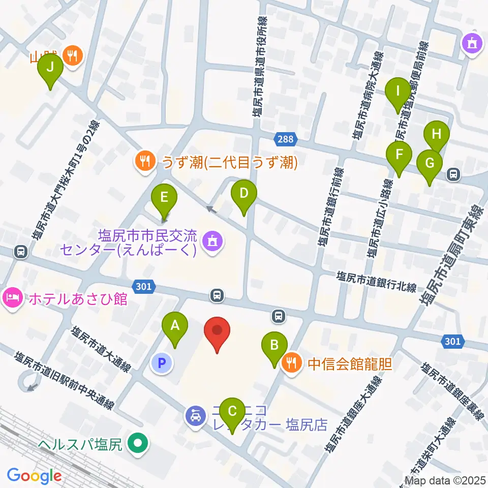 塩尻市民カルチャーセンター周辺の駐車場・コインパーキング一覧地図