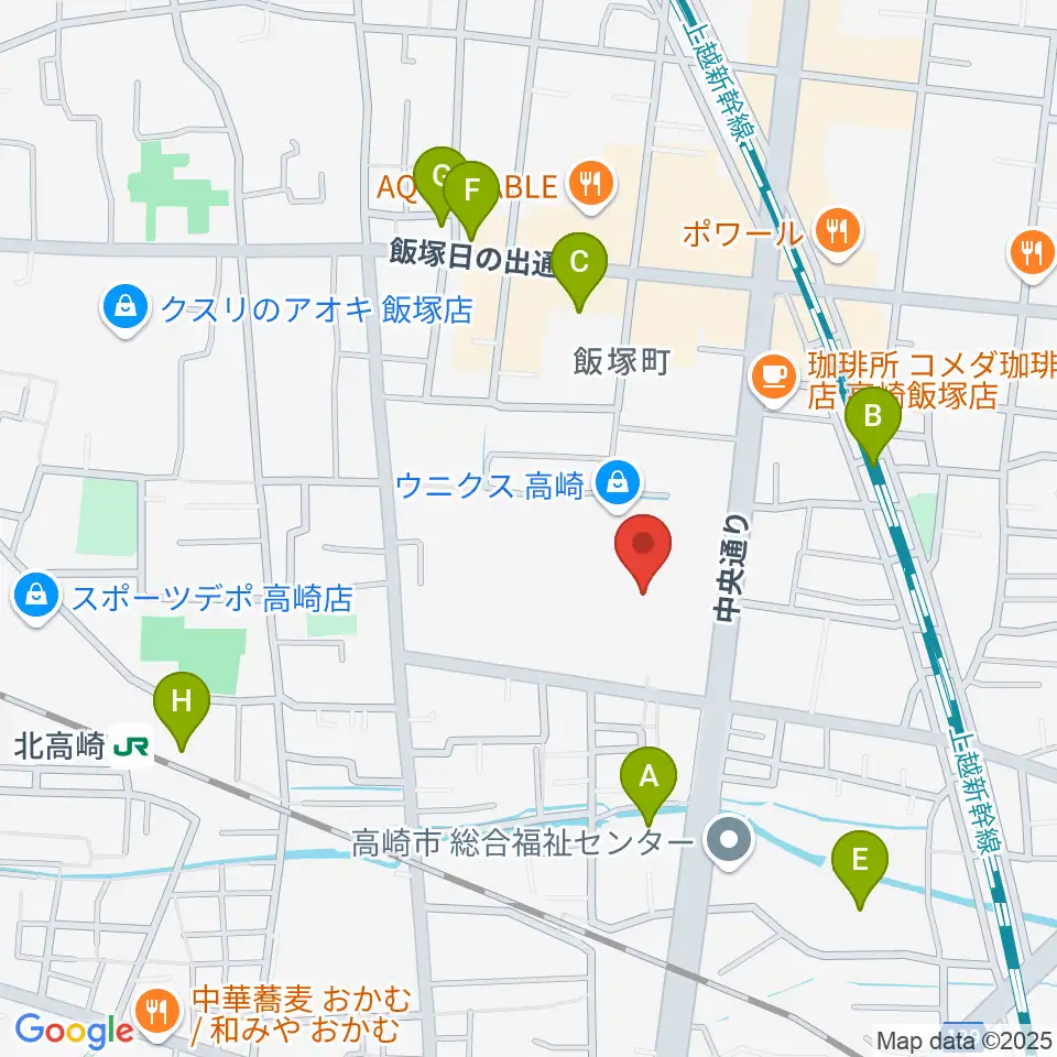 高崎カルチャーセンター周辺の駐車場・コインパーキング一覧地図