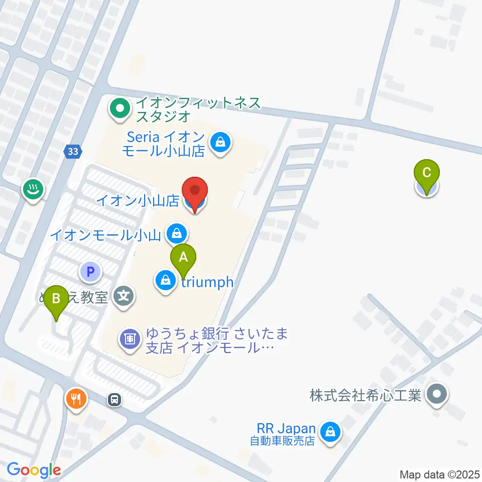 小山カルチャーセンター周辺の駐車場・コインパーキング一覧地図