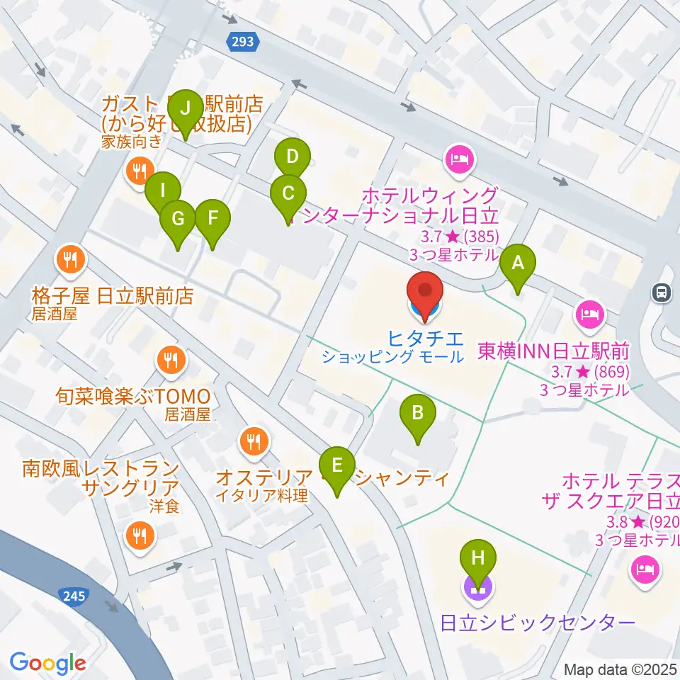 日立カルチャープラザ周辺の駐車場・コインパーキング一覧地図