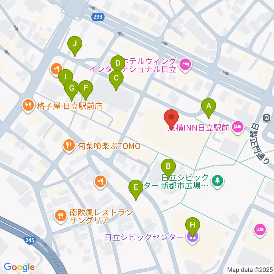 日立カルチャープラザ周辺の駐車場・コインパーキング一覧地図