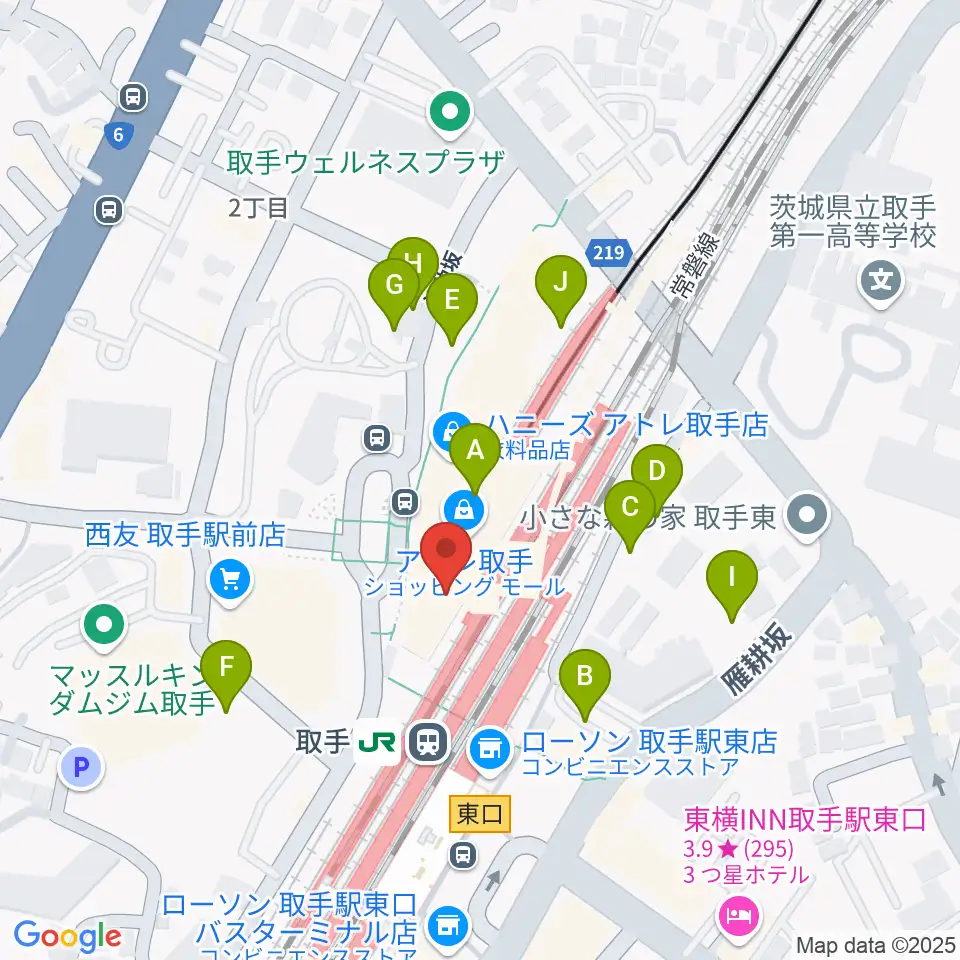 取手カルチャーセンター周辺の駐車場・コインパーキング一覧地図