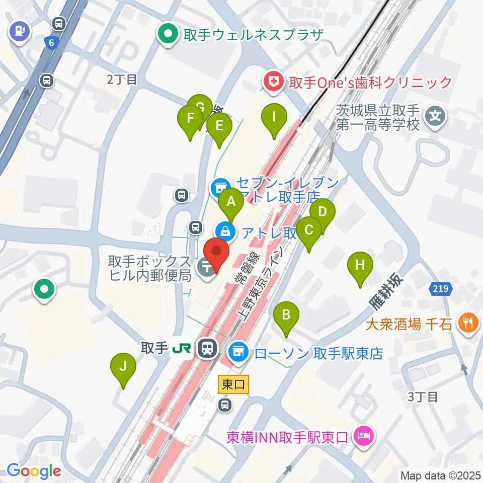 取手カルチャーセンター周辺の駐車場・コインパーキング一覧地図