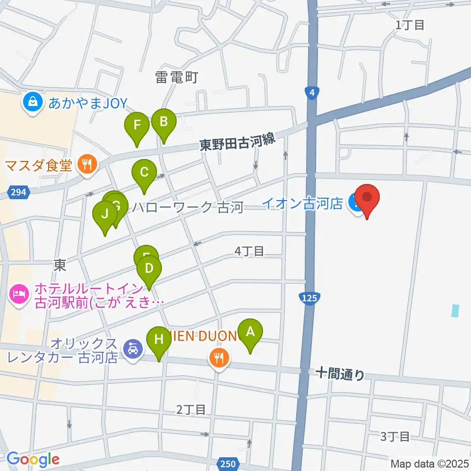 古河カルチャーセンター周辺の駐車場・コインパーキング一覧地図