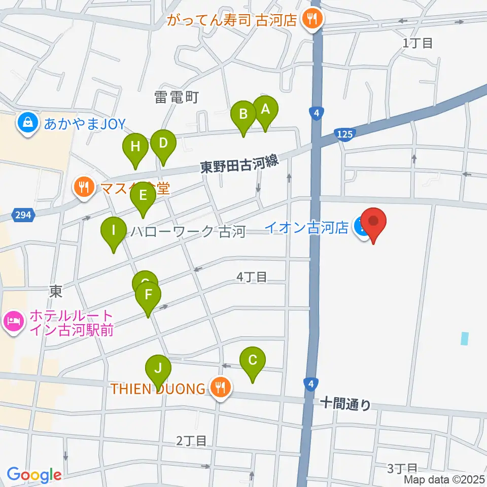 古河カルチャーセンター周辺の駐車場・コインパーキング一覧地図