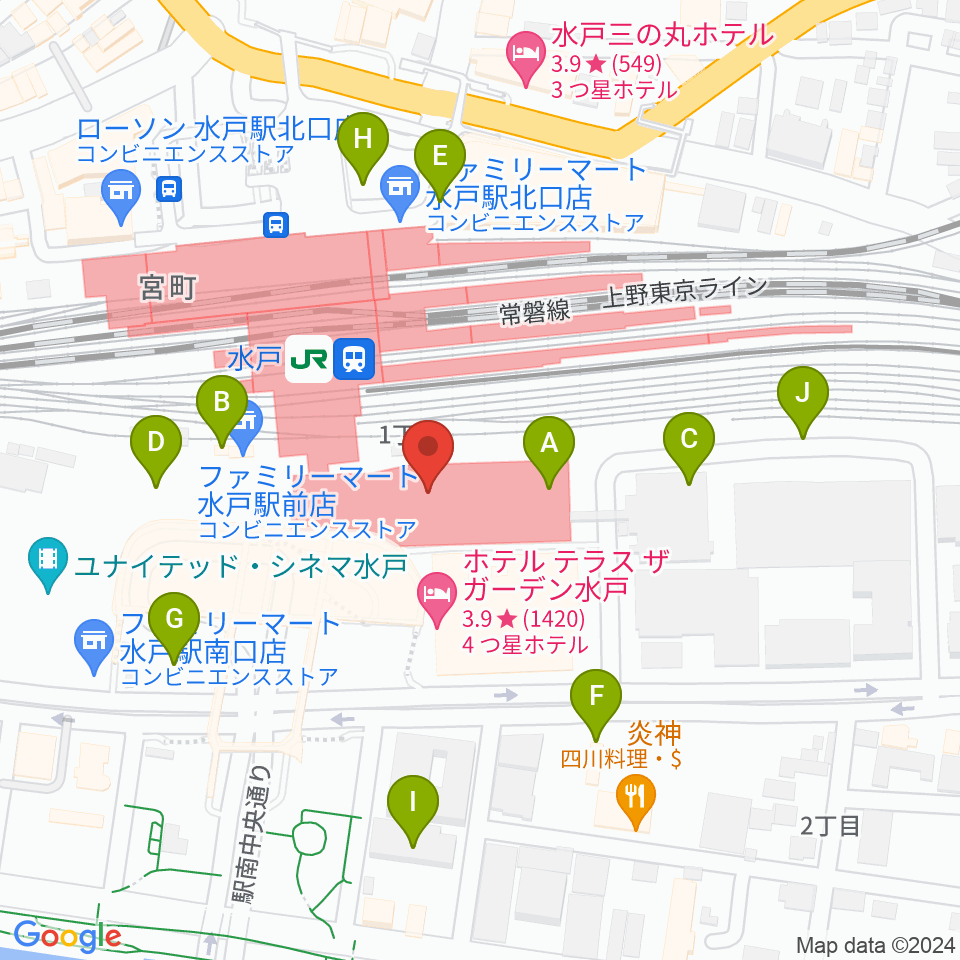 エクセルカルチャーセンター周辺の駐車場・コインパーキング一覧地図