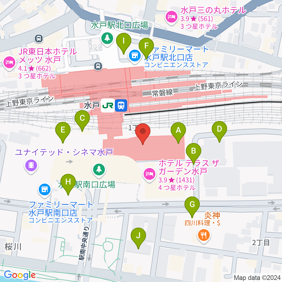 エクセルカルチャーセンター周辺の駐車場・コインパーキング一覧地図