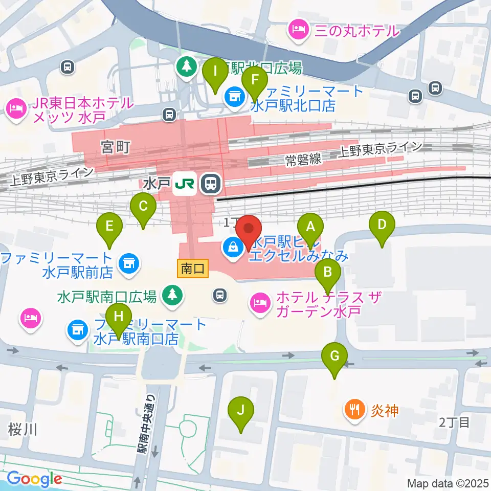 エクセルカルチャーセンター周辺の駐車場・コインパーキング一覧地図