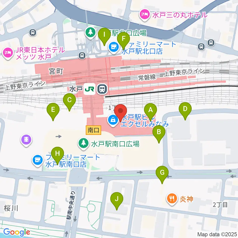 エクセルカルチャーセンター周辺の駐車場・コインパーキング一覧地図
