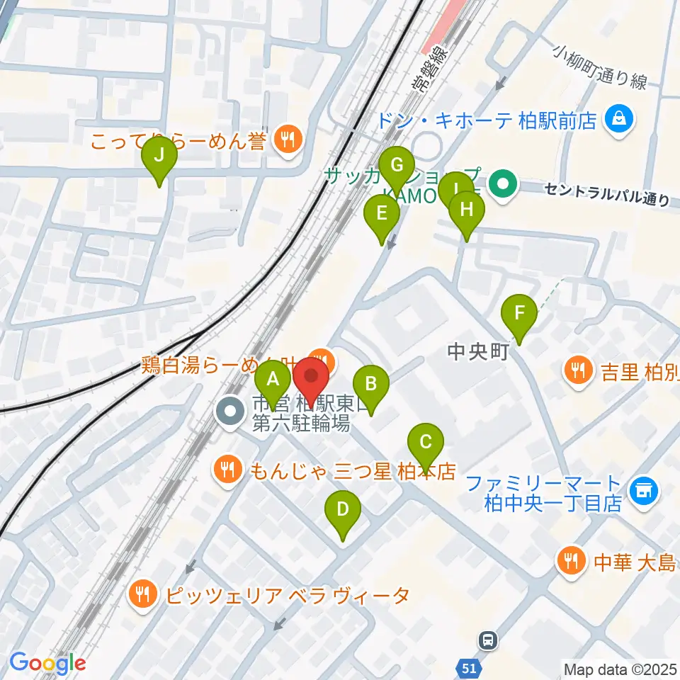 メアボイストレーニング柏周辺の駐車場・コインパーキング一覧地図