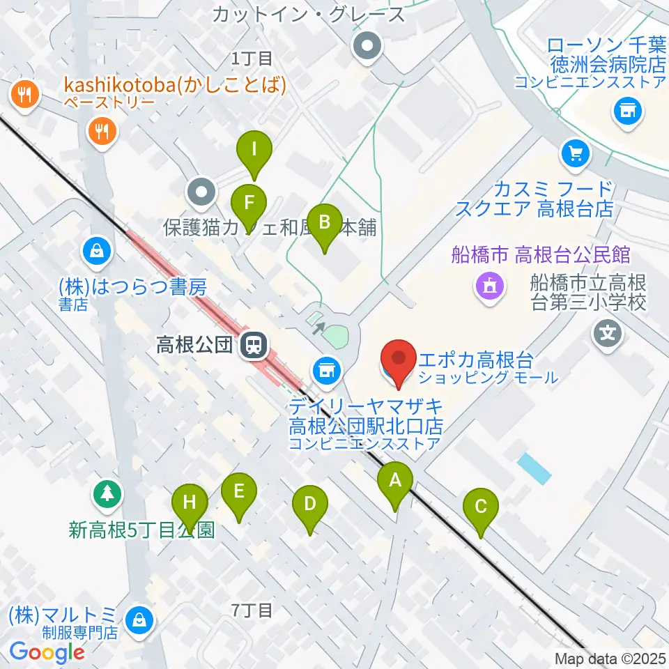 高根台カルチャーセンター周辺の駐車場・コインパーキング一覧地図