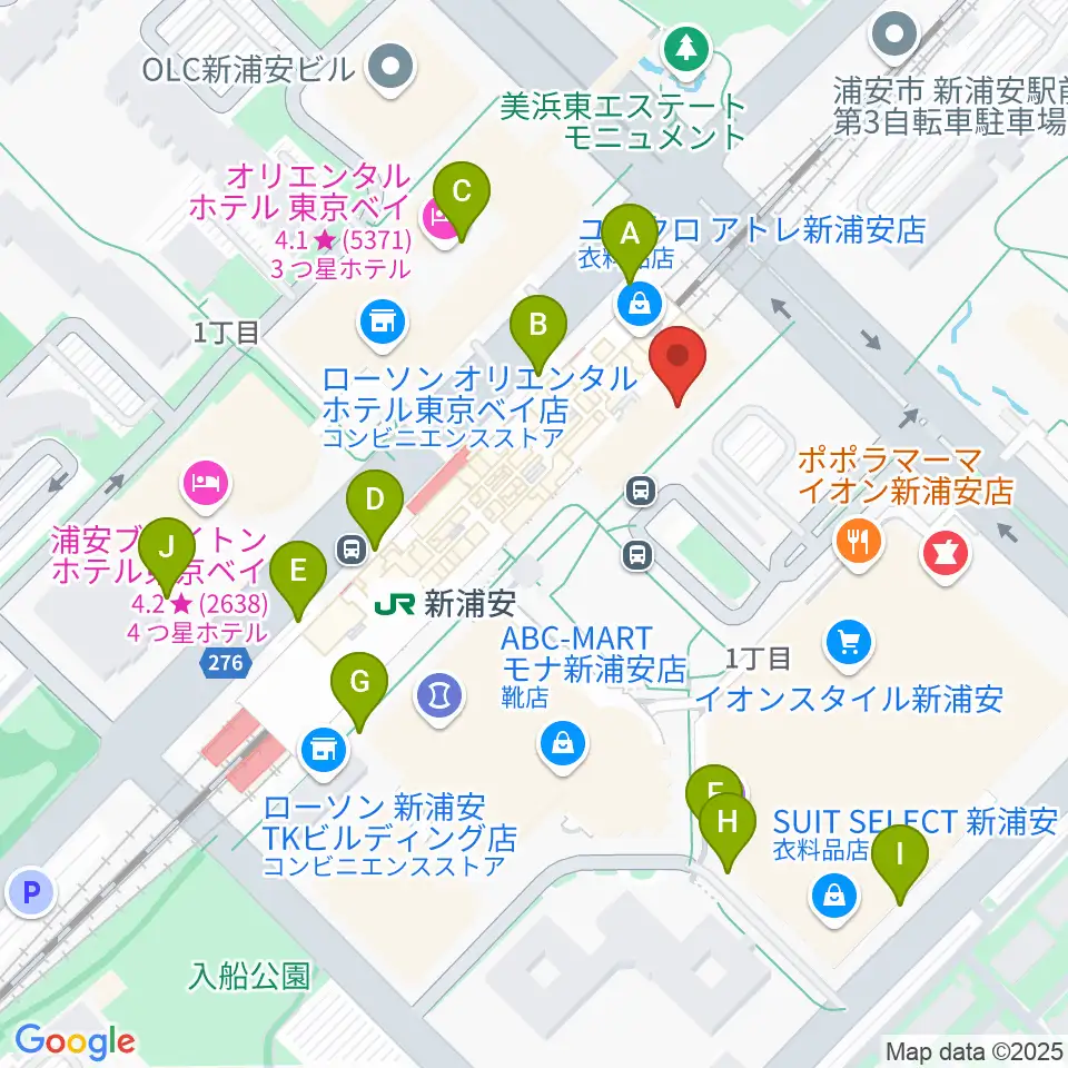 新浦安カルチャープラザ周辺の駐車場・コインパーキング一覧地図