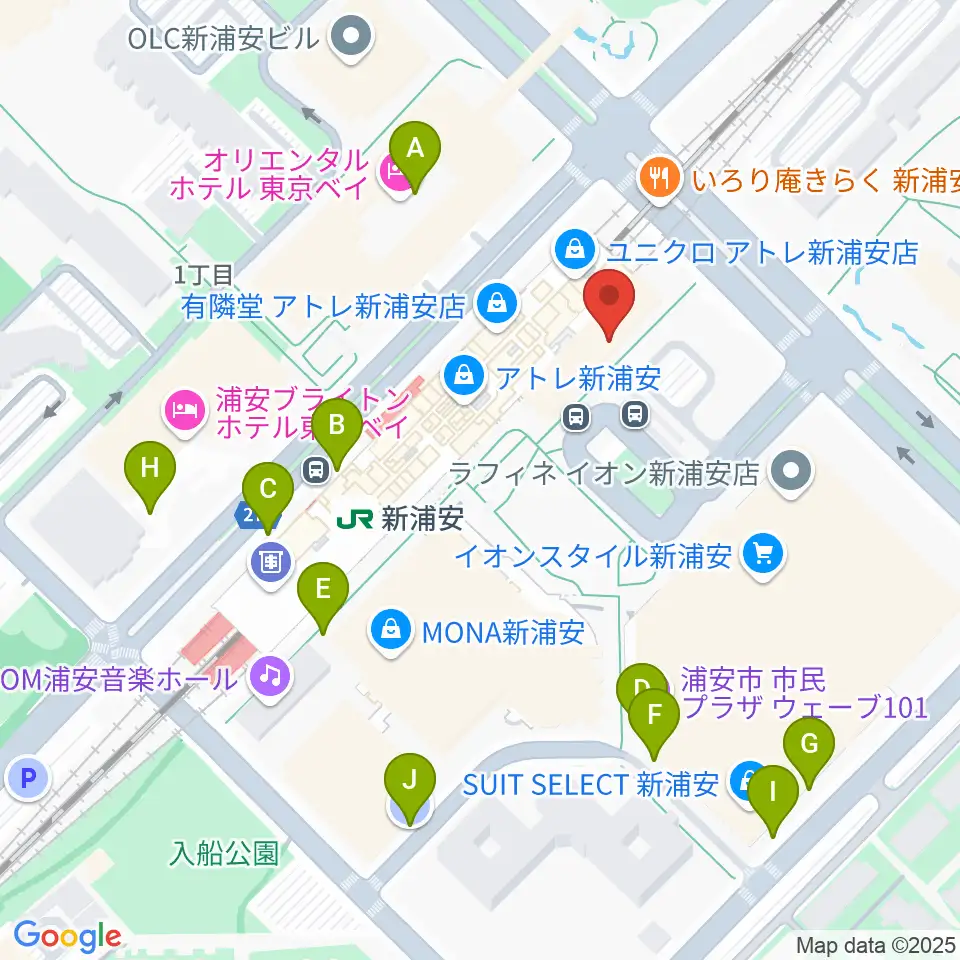新浦安カルチャープラザ周辺の駐車場・コインパーキング一覧地図