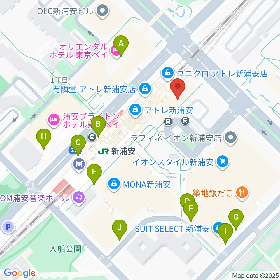 新浦安カルチャープラザ周辺の駐車場・コインパーキング一覧地図