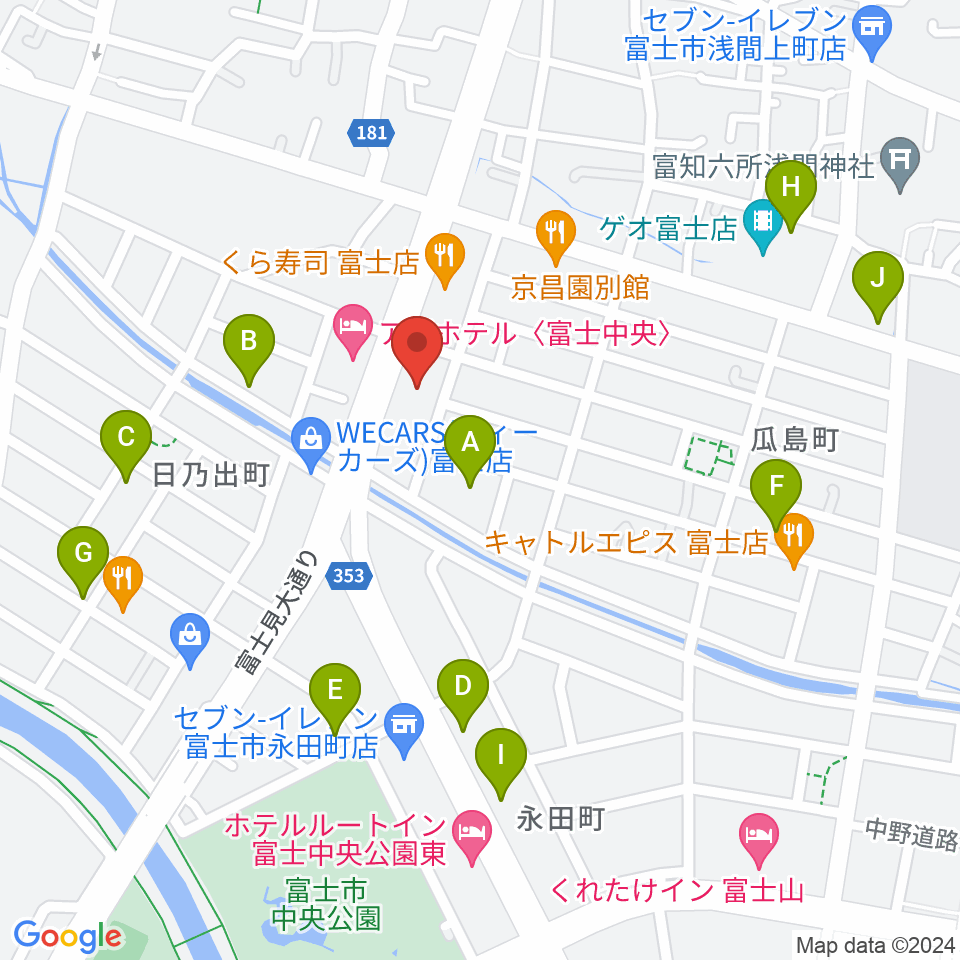 すみやグッディ富士店周辺の駐車場・コインパーキング一覧地図