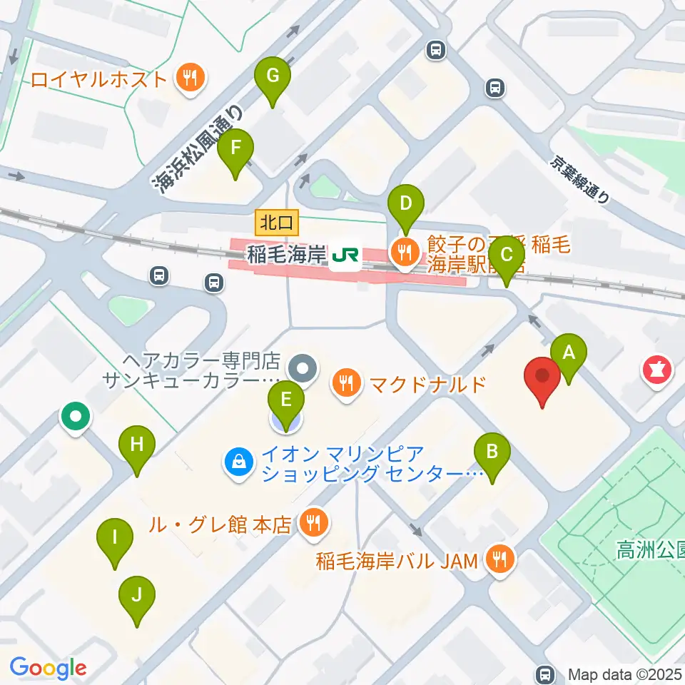 稲毛海岸カルチャーセンター周辺の駐車場・コインパーキング一覧地図