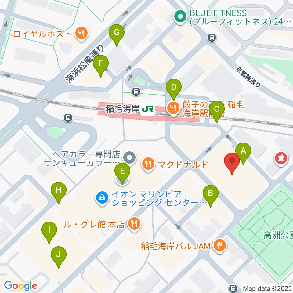 稲毛海岸カルチャーセンター周辺の駐車場・コインパーキング一覧地図