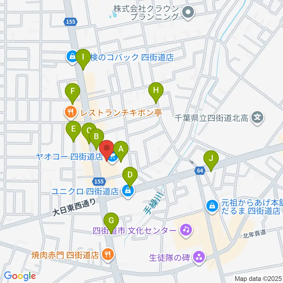 四街道カルチャーセンター周辺の駐車場・コインパーキング一覧地図