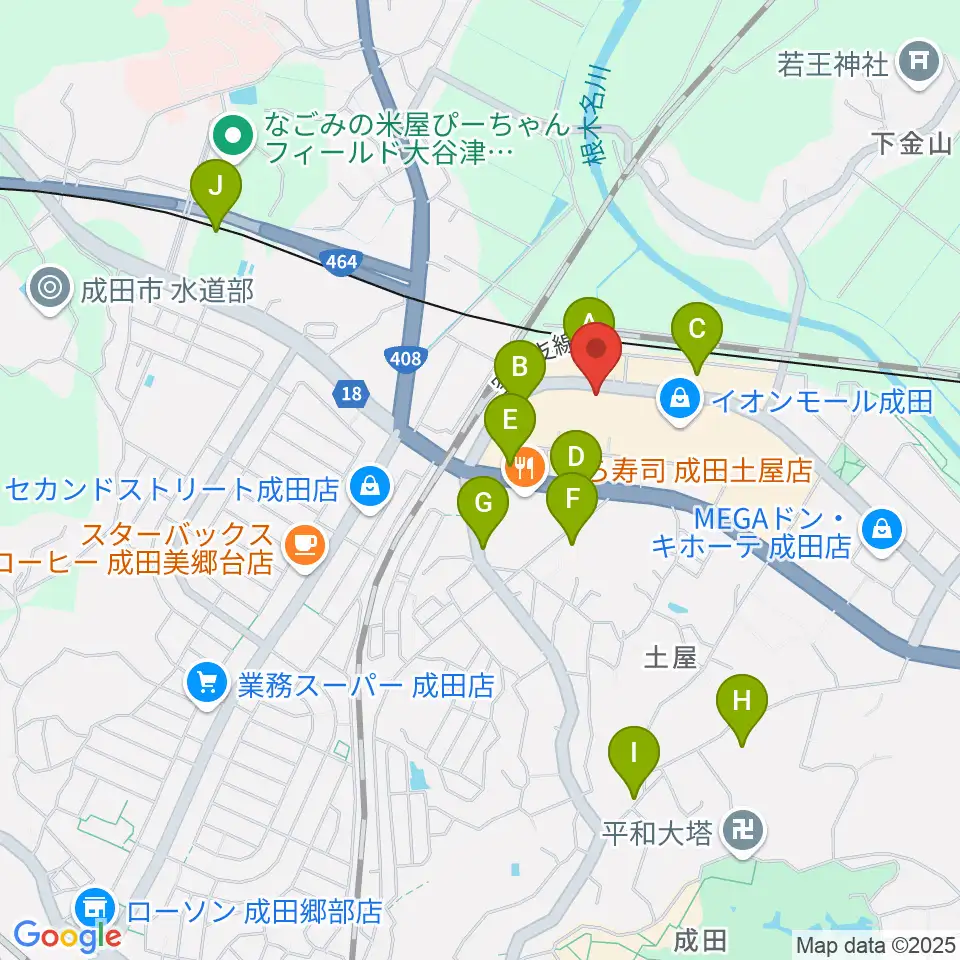 成田カルチャーセンター周辺の駐車場・コインパーキング一覧地図