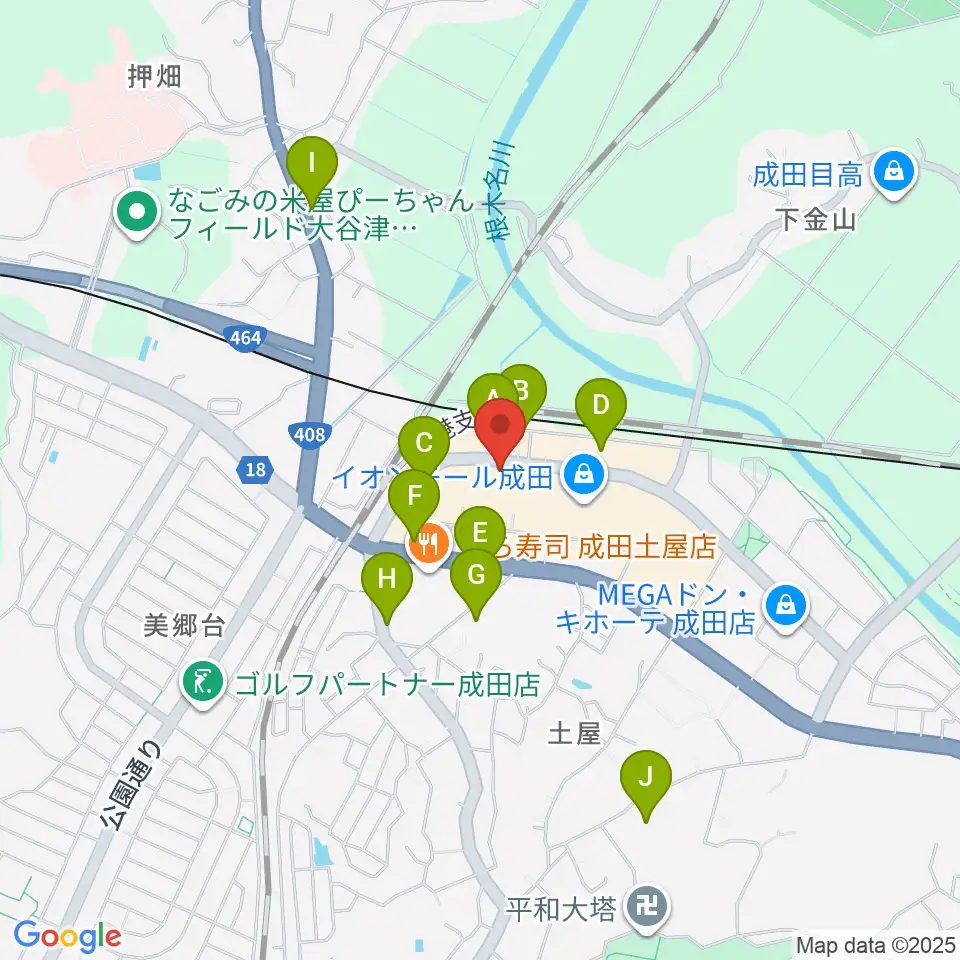 成田カルチャーセンター周辺の駐車場・コインパーキング一覧地図